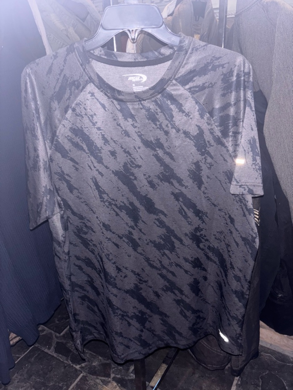 MTA Sport Men's Black & Gray Camo Short Sleeve Performance Tee